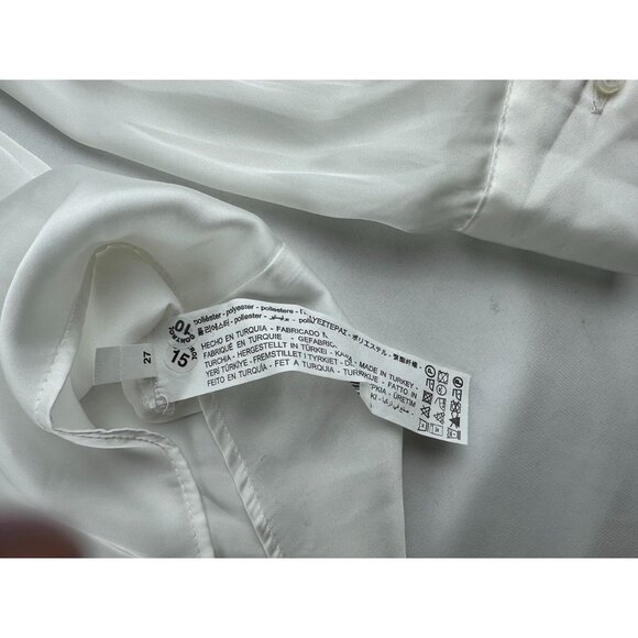 NWT Zara Satin Like Pirate Blouse Size Medium - Picture 6 of 8